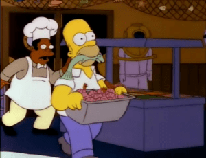 homer simpson frying dutchman steam tray